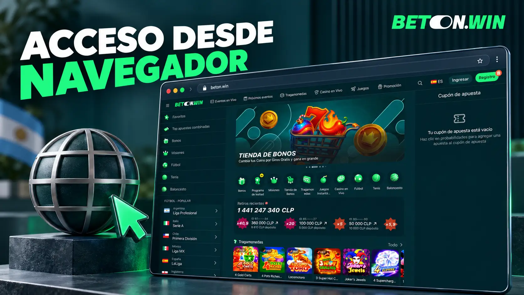 BetOnWin App y acceso desde el navegador